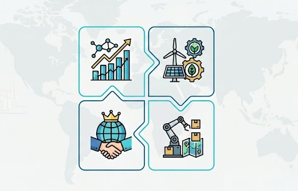 Illustration of growth strategy and smart logistics networks