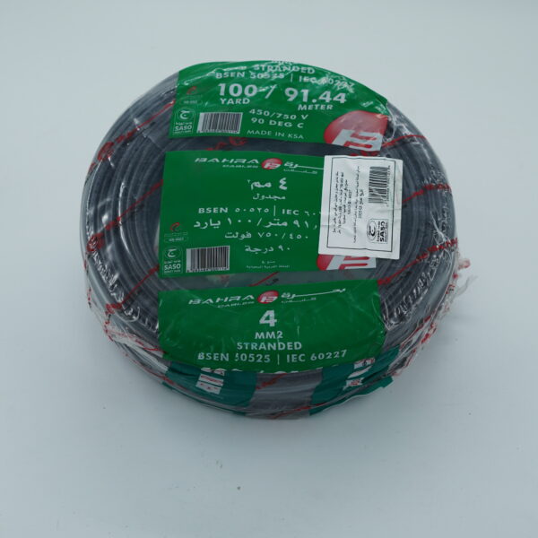 Bahrah 4mm² NYA copper wire with PVC insulation – 100 yards roll