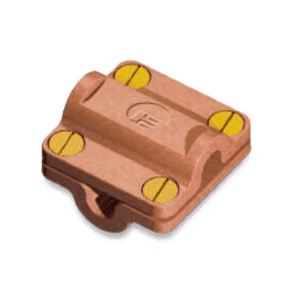 Bahra Square Tape Clamp – up to 95 mm – Copper Grounding Tape Holder