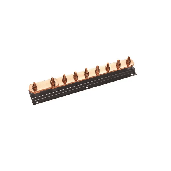 Bahra 8-way copper earth bar with single disconnect link – 575×90×96 mm