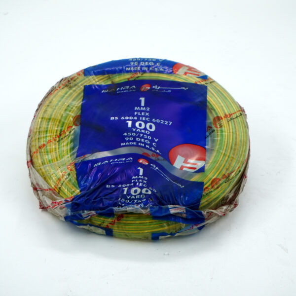 Bahra 1mm² flexible copper wire with PVC insulation, 100-yard length, 1000V rated