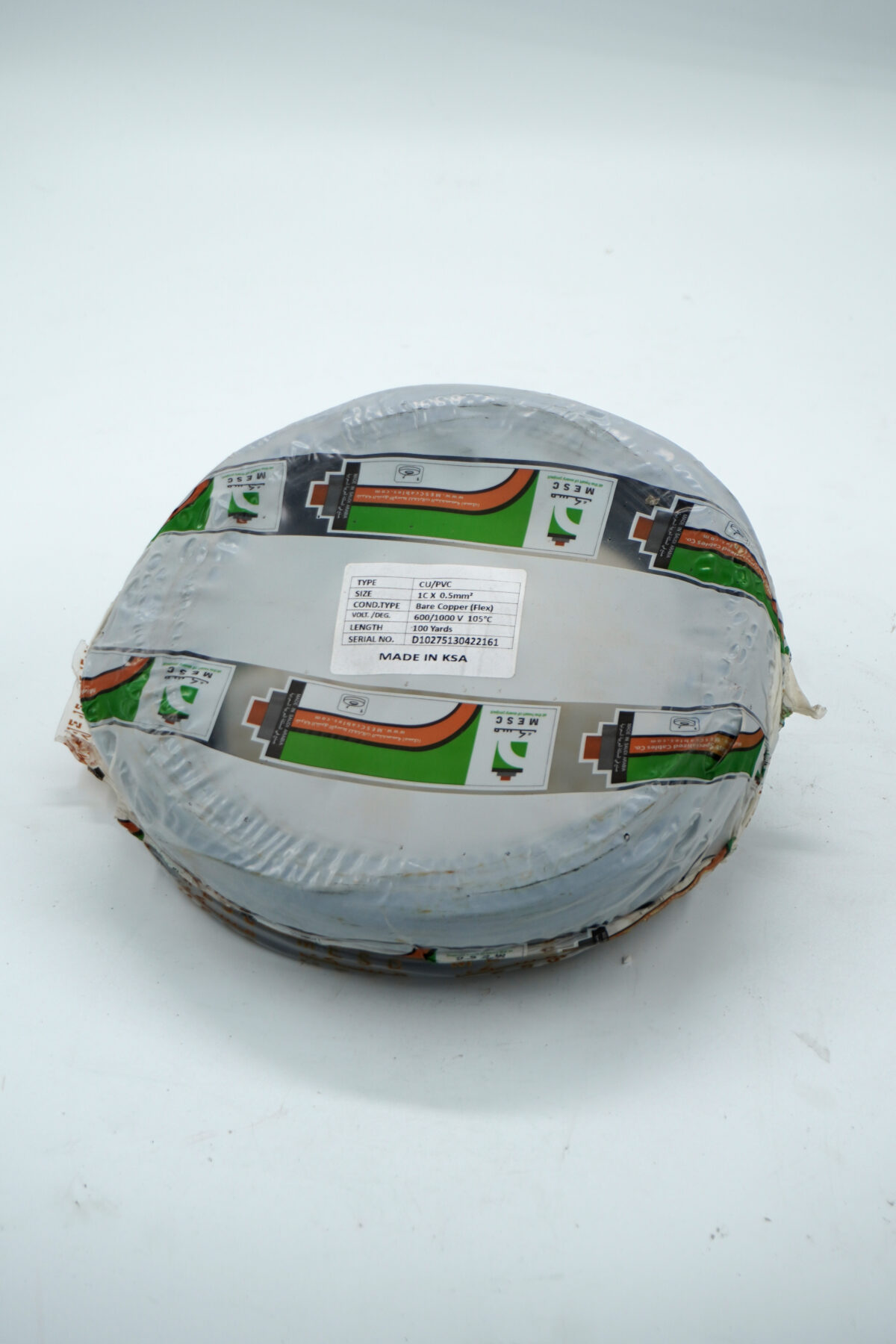 MESC 0.5mm² flexible copper wire with PVC insulation, rated 1000V