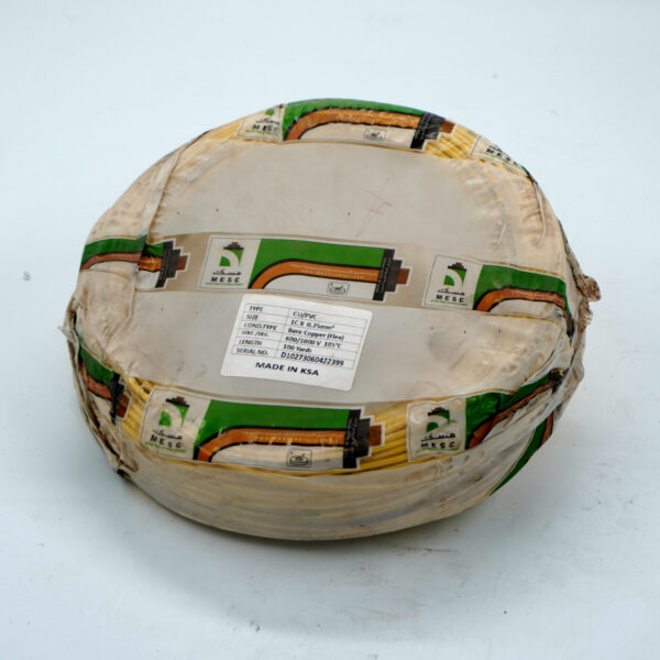 MESC 0.75mm² flexible copper wire with PVC insulation, 1000V rated